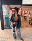 Vegan leather shacket