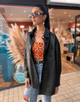 Vegan leather shacket