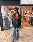 Vegan leather shacket